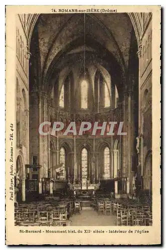 Cartes postales Romans sur Isere Drome Interieur de l'eglise