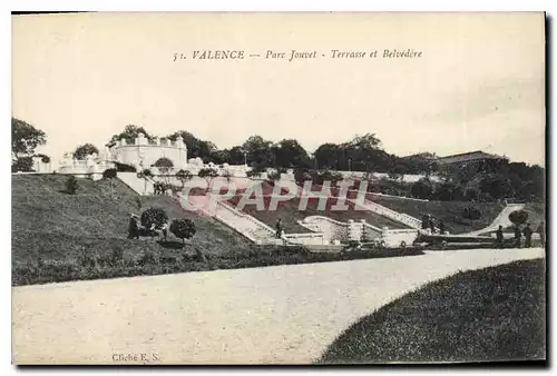 Cartes postales Valence parc Jouvet Terrasse et Belvedere
