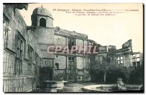 Ansichtskarte AK Grignan chateau deuxieme cour d'honneur facade Carcassonne Tour du Veilleur d'Armes a gauche la