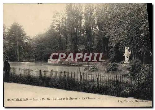 Ansichtskarte AK Montelimar Jardin Public Le Lac et la Statue