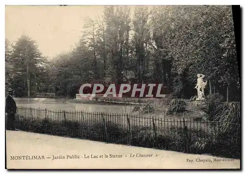 Cartes postales Montelimar Jardin Public Le Lac et la Statue