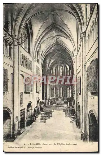 Cartes postales Romans Interieur de l'Eglise St Barnard