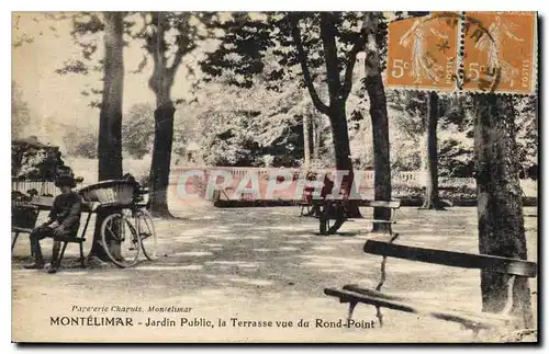 Cartes postales Montelimar jardin public la terrasse vue du rond point