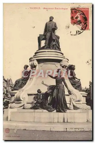 Cartes postales Valence monument emile augier