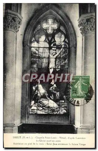 Ansichtskarte AK Dreux Chapelle Saint Louis Vitrail Le Christ mort en croix