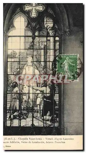 Ansichtskarte AK Dreux Chapelle Saint-Louis Vitrail d'apres Lariviere Sainte Adelaide Reine de Lombardie faisant