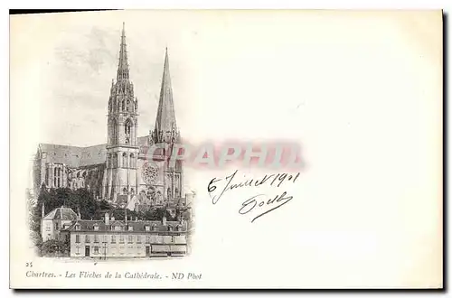 Cartes postales Chartres Les Fleches de la Cathedrale