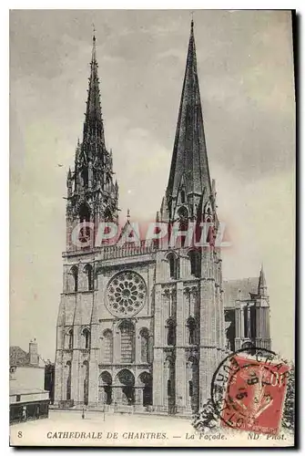 Cartes postales Chartres Cathedrale de Chartres la Facade