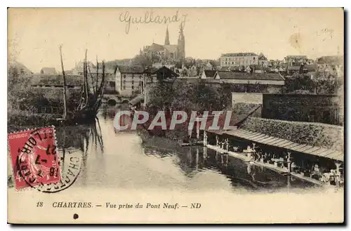 Ansichtskarte AK Chartres Vue prise du Pont Neuf Lavoir