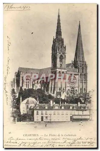 Ansichtskarte AK Chartres Les Fleches de la Cathedrale