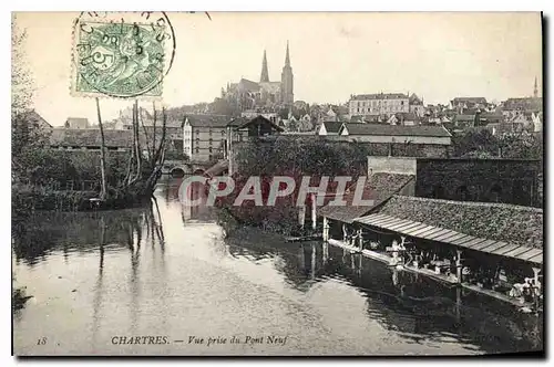 Ansichtskarte AK Chartres Vue prise de Pont Neuf Lavoir