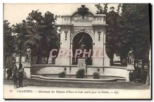 Cartes postales Chartres Monument de Enfants d'Eure et Loir morts pour la Patrie