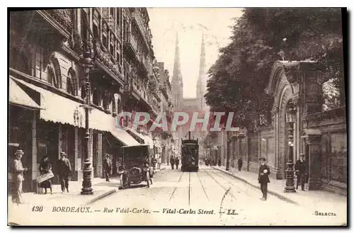 Ansichtskarte AK Bordeaux Rue Vital Carles Automobile Tramway