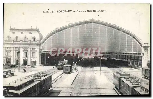 Cartes postales Bordeaux Gare du Midi (Interieur) Trains Train