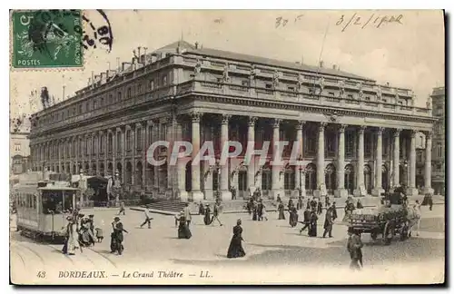 Cartes postales Bordeaux Le Grand Theatre Tramway