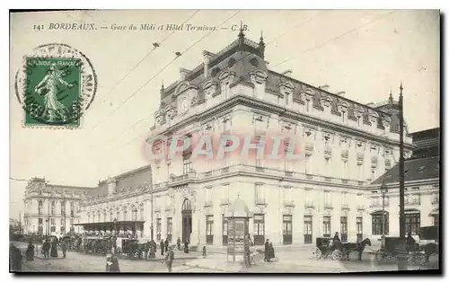 Cartes postales Bordeaux Gare du Midi et l'Hotel Terminus