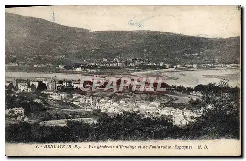 Cartes postales Hendaye Vue general d'Hendays et de Fontarabie(Espagne)