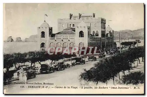 Cartes postales Hendaye Casino de la Plage A gauche les Roches deux jumeaux