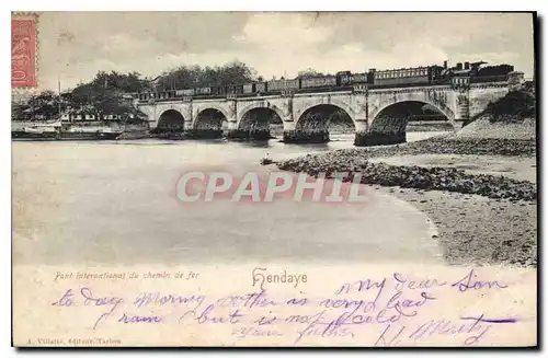 Ansichtskarte AK Hendaye Pont international de chemin de fer Train