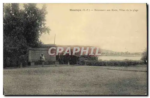 Cartes postales Hendaye Monument aux Morts Villas de la Plage