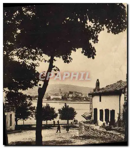 Cartes postales Hendaye Le Village espagnole de Fontarabie vu du Debarcadere d'Hendaye