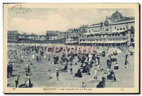 Cartes postales Biarritz Le Casino et la Plage