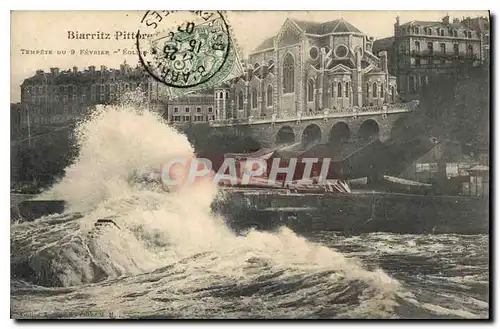 Ansichtskarte AK Biarritz Pittore Tempete du 9 fevrier