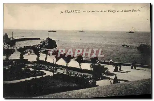 Ansichtskarte AK Biarritz Le Rocher de la Vierge et le Roche Percee