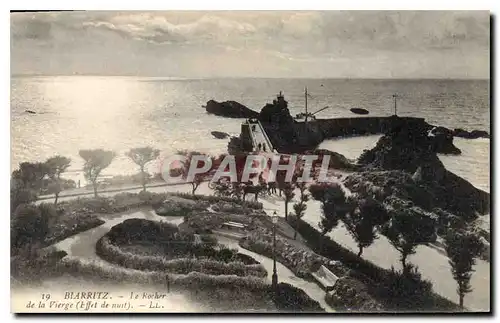 Cartes postales Biarritz Le Rocher de la Vierge (Effet de Nuit)