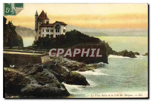 Cartes postales Biarritz La Villa Belza et la Cote des Basques