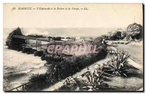 Cartes postales Biarritz L'Esplanade et le Rocher de la Vierge