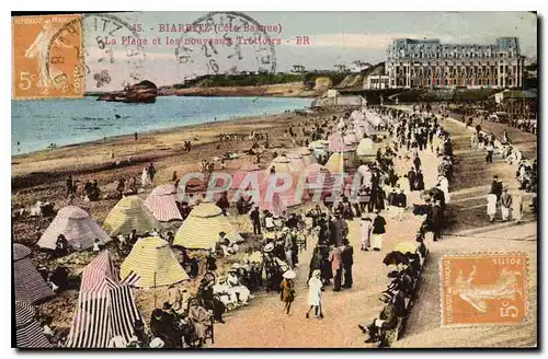 Cartes postales Biarritz (Cote Basque) La Plage et les nouveaux Trotoirs