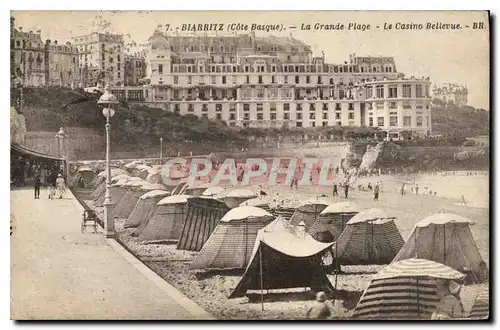 Ansichtskarte AK Biarritz (Cote Basque) La Grande Plage Le Casino Bellevue