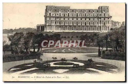 Cartes postales Biarritz L'Hotel du Palais et le Parc