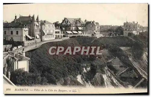 Cartes postales Biarritz Villas de la Cote des Basques