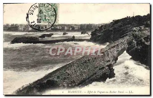 Cartes postales Biarritz Effet de Vague au Rocher Perce