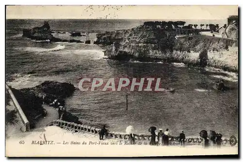 Ansichtskarte AK Biarritz Les Bains du Port Vieux Vers le Rocher de la Vierge