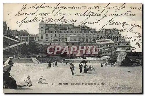 Ansichtskarte AK Biarritz Le Casino (Vue prise de la Plage)