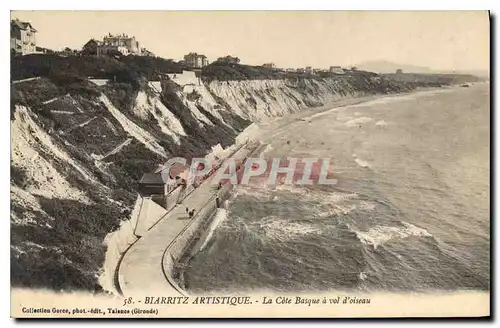 Ansichtskarte AK Biarritz Artistique La Cote Basque a vol d'oiseau