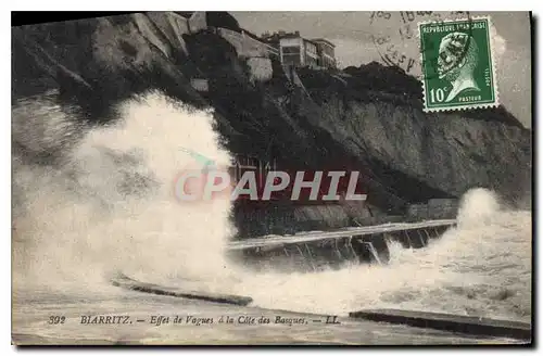 Cartes postales Biarritz Effet de Vague a la cote des Basques