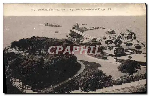 Ansichtskarte AK Biarritz Esplanade et Rocher de la Vierge