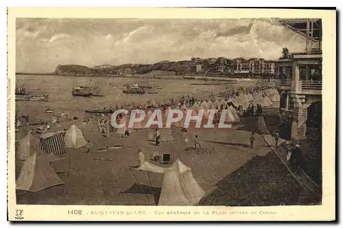 Cartes postales Saint Jean de Luz Vue generale de la Plage devant le Casino