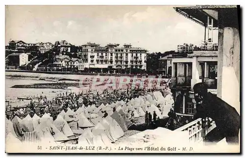 Ansichtskarte AK Saint Jean de Luz La Plage vers l'Hotel du Golf