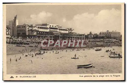 Ansichtskarte AK Saint Jean de Luz Vue generale de la plage vers la Pergola