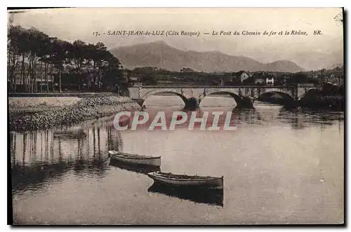 Cartes postales Saint Jean de Luz (Cote Basque) Le Pont du Chemin de fer et la Rhune