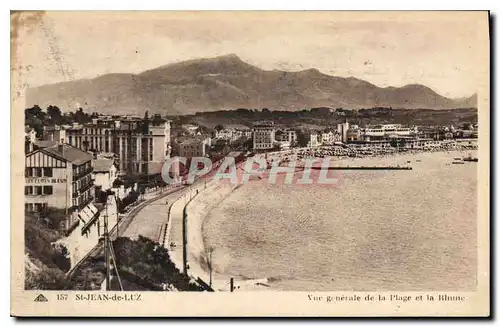 Cartes postales Saint Jean de Luz Vue generale de la Plage et la Rhune