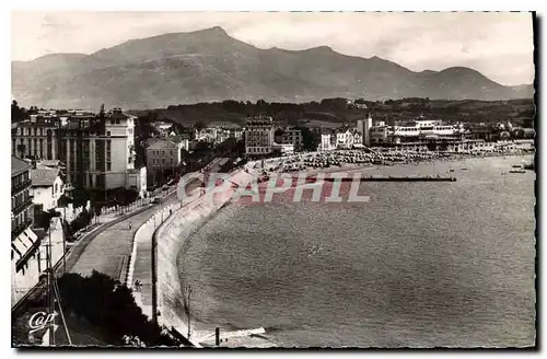 Moderne Karte Saint Jean de Luz Vue generale de la Plage et la Rhune