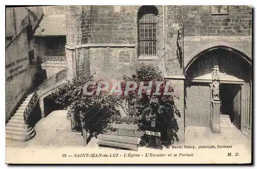 Cartes postales Saint Jean de Luz l'Eglise L'Escalier et le Portail