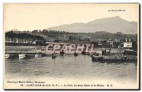 Cartes postales Saint Jean de Luz Le Port les deux Ponts et la Rhune