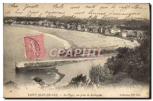 Cartes postales Saint Jean de Luz La Plage vue prise de Bordagain